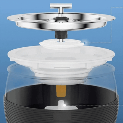 3 Litre Stainless Steel Drinking Fountain for Dogs and Cats - Quiet Water Dispenser with Double Spout