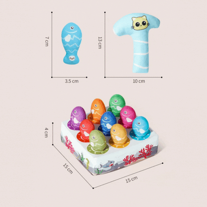 Interactive Cat Toy - Colourful Fish Toys in a Set for Chewing and Playing