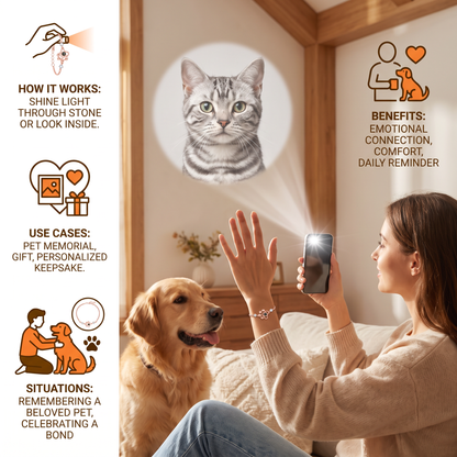 Personalized Paw Photo Projection Keepsake Bracelet