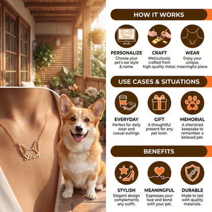 Personalized Animal Ear Name Necklace