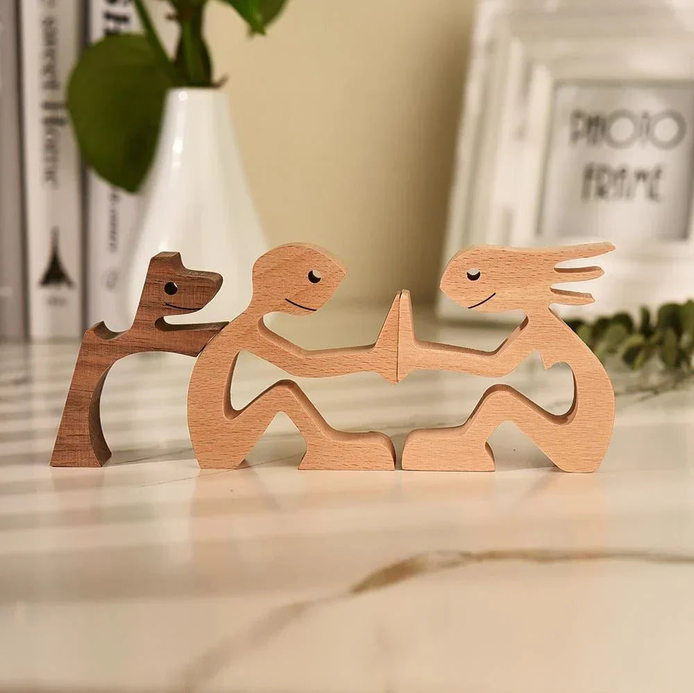 Artfully Carved Dog Statue