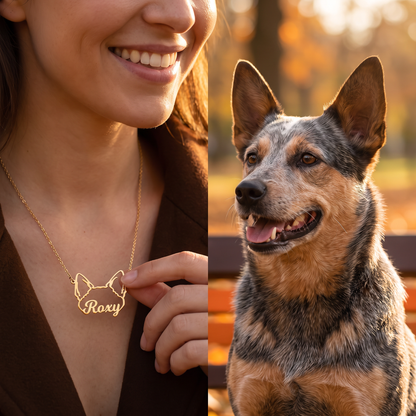 Personalized Animal Ear Name Necklace