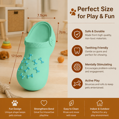 Interactive Squeaky Slipper Dog Chew Toy