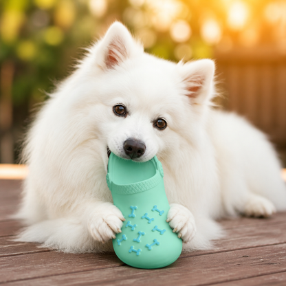 Interactive Squeaky Slipper Dog Chew Toy