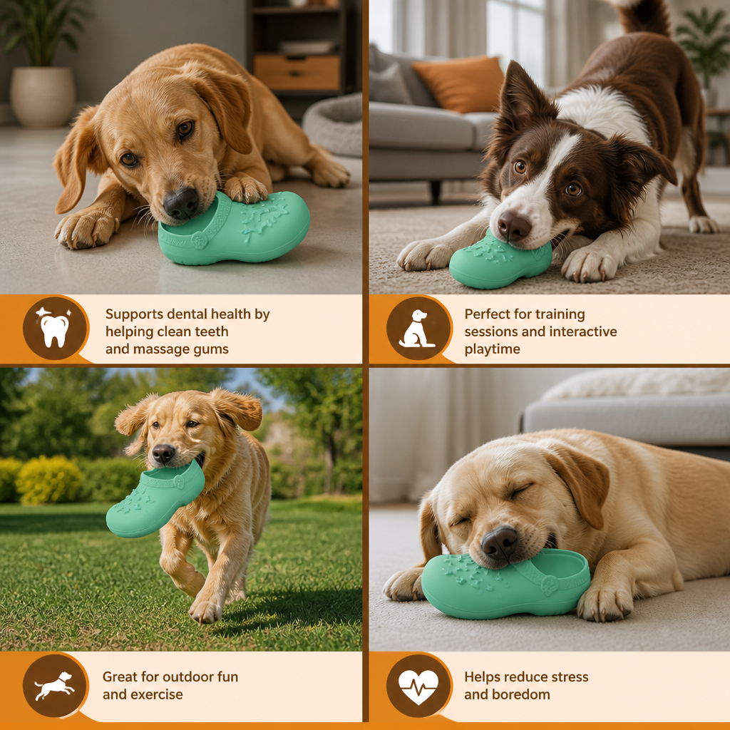 Interactive Squeaky Slipper Dog Chew Toy
