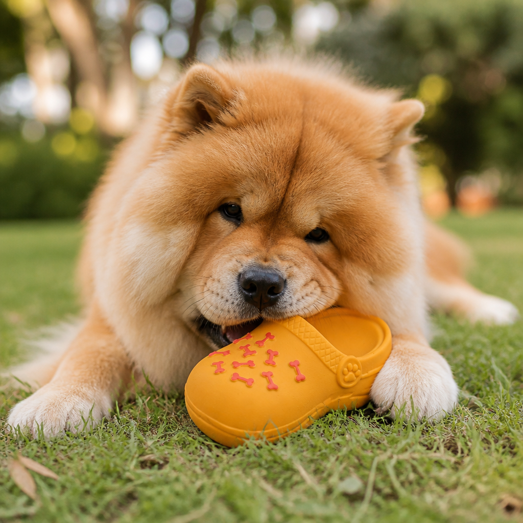 Interactive Squeaky Slipper Dog Chew Toy