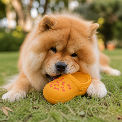 Interactive Squeaky Slipper Dog Chew Toy