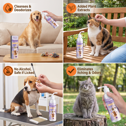 Gentle Pet Ear Cleaner – Odor-Free Formula for Dogs & Cats