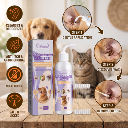 Gentle Pet Ear Cleaner – Odor-Free Formula for Dogs & Cats