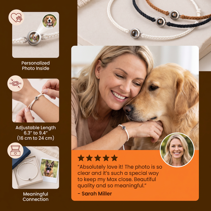 Personalized Pet Photo Projection Keepsake Bracelet
