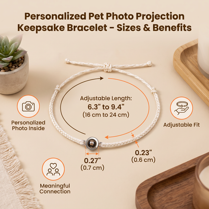 Personalized Pet Photo Projection Keepsake Bracelet