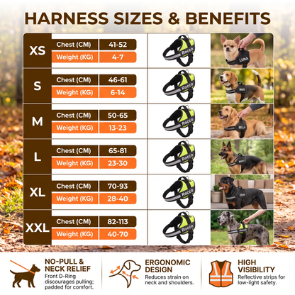 Personalized No-Pull Dog Harness with Front D-Ring – Designed for Neck & Shoulder Relief