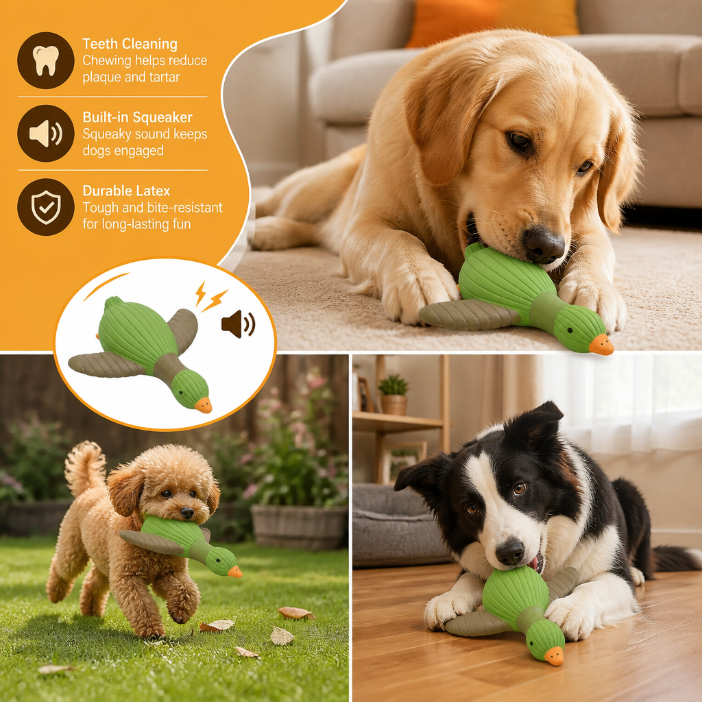 Interactive Chew & Squeak Animal Dog Toy
