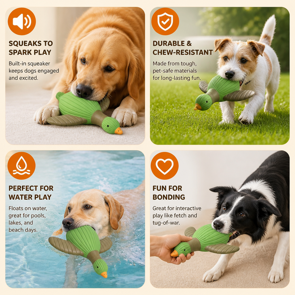 Interactive Chew & Squeak Animal Dog Toy